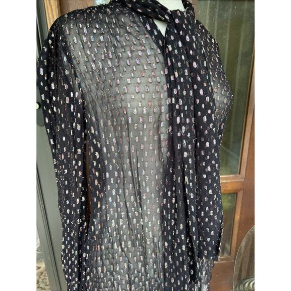 NWT $128 J. Crew Tie-neck blouse with rainbow Lurex® dot Sz S - Picture 5 of 8